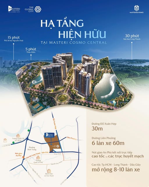 ĐƯỜNG RỘNG THÊNH THANG, LỐI VỀ MASTERI COSMO CENTRAL DẦN HIỆN HỮU